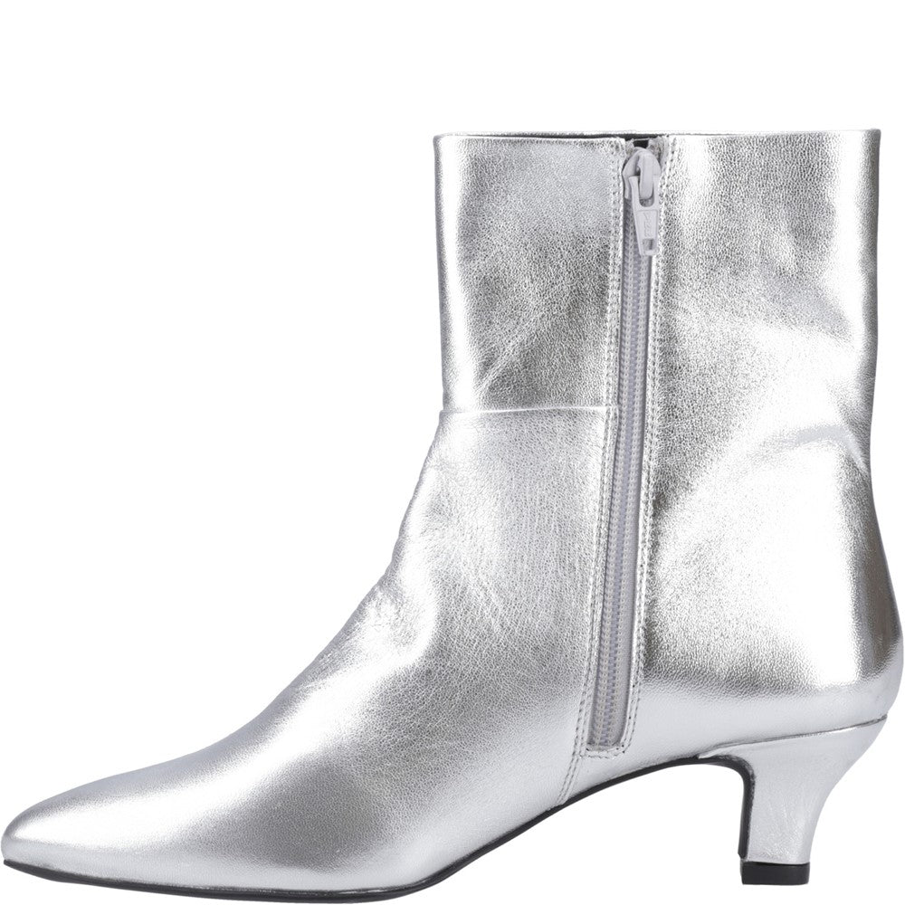 Hush Puppies Nahla kitten heel boot Womens Ankle Boots Silver