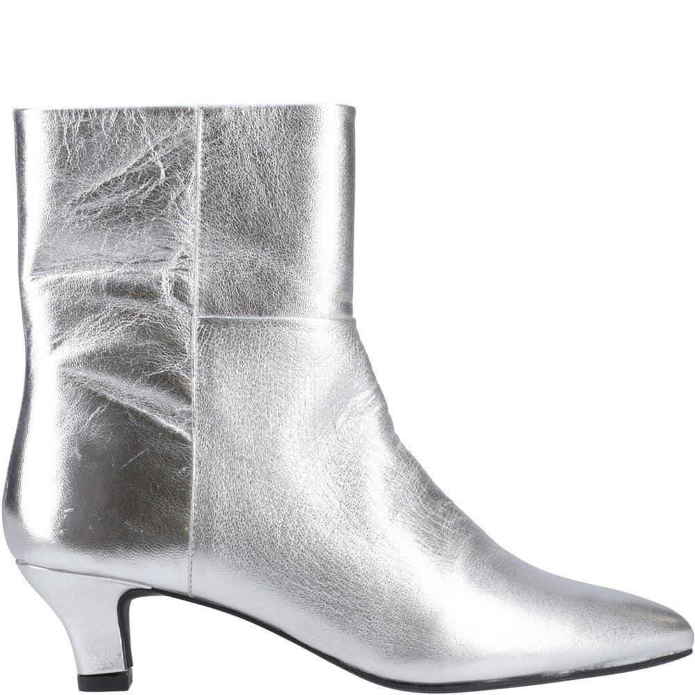 Hush Puppies Nahla kitten heel boot Womens Ankle Boots Silver