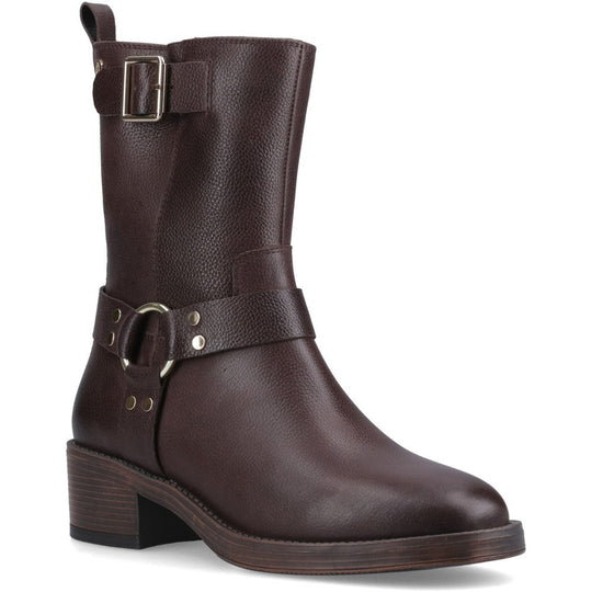Hush Puppies Althea Buckle Boot Womens Ankle Boots Brown