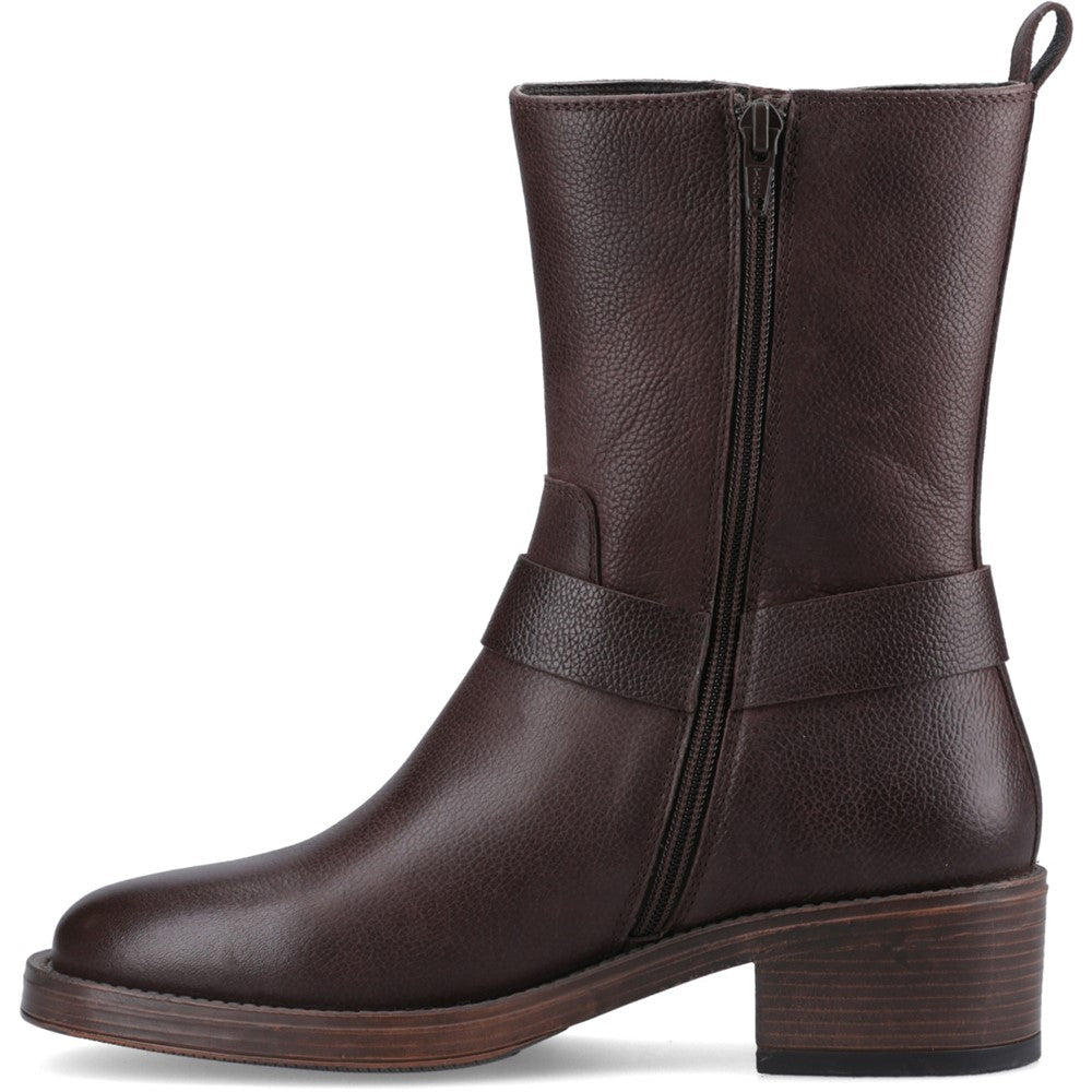 Hush Puppies Althea Buckle Boot Womens Ankle Boots Brown