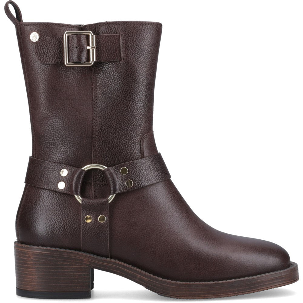 Hush Puppies Althea Buckle Boot Womens Ankle Boots Brown