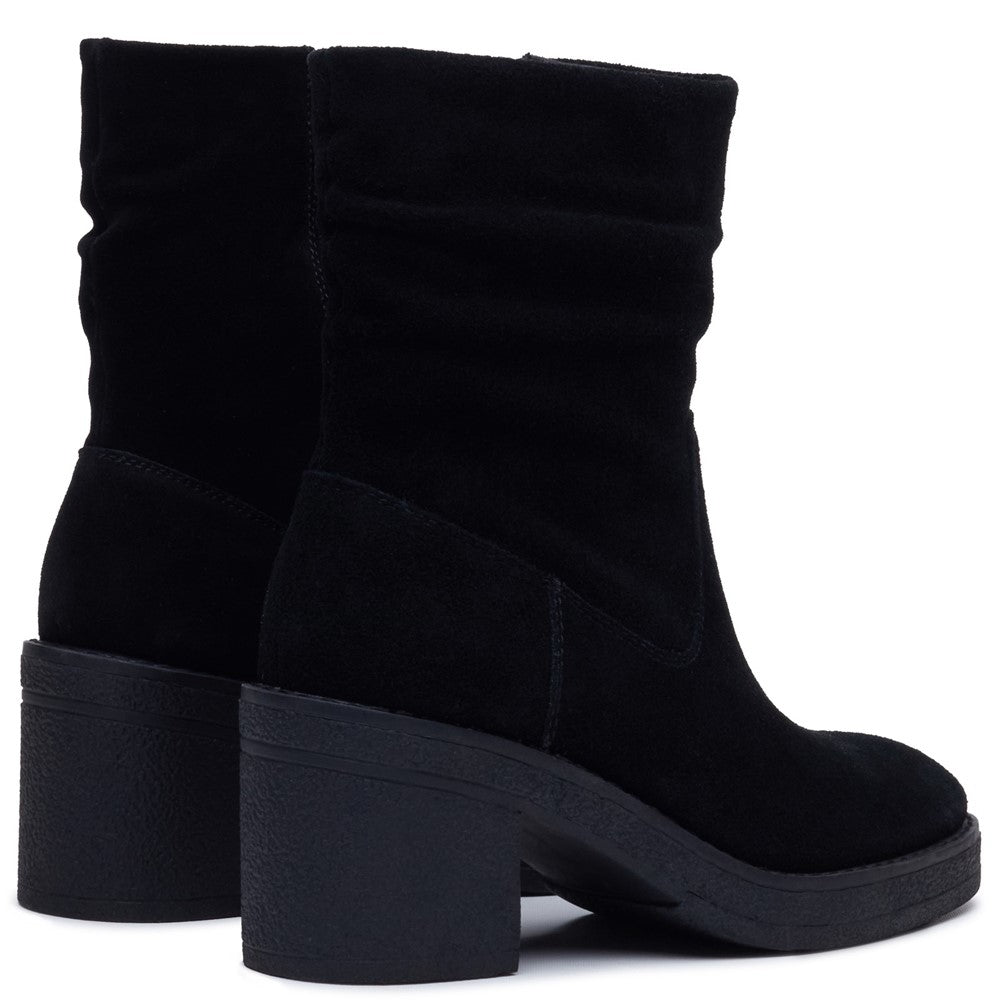 Hush Puppies Flora Ruched Boot Womens Mid Calf Boots Black
