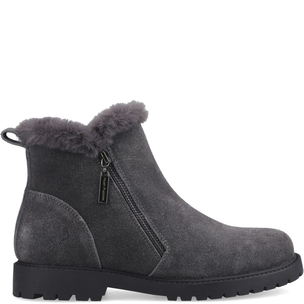 Hush Puppies Hollis Zip Boot Womens Ankle Boots Grey