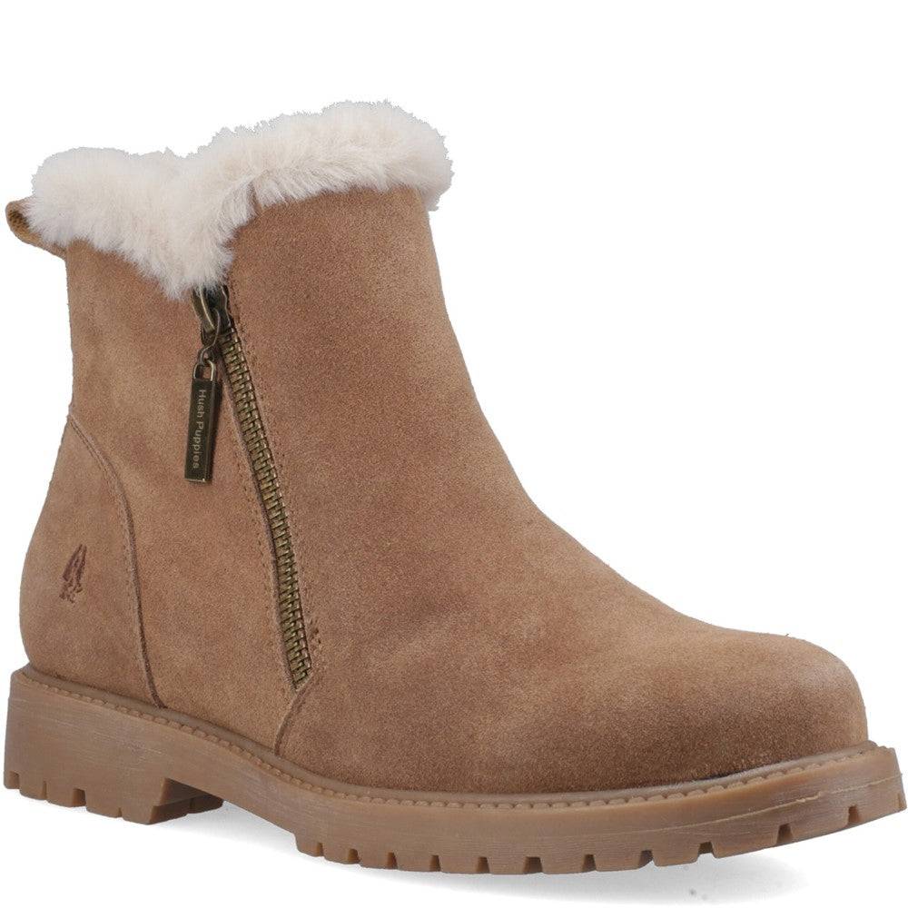 Hush Puppies Hollis Zip Boot Womens Ankle Boots Tan