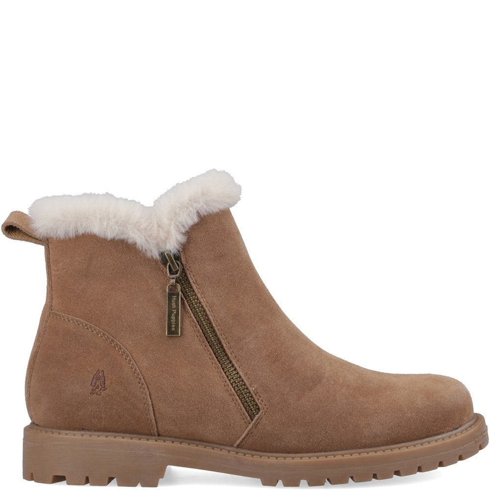 Hush Puppies Hollis Zip Boot Womens Ankle Boots Tan