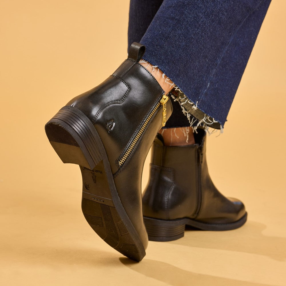 Hush Puppies Perry Zip Boot Womens Ankle Boots Black