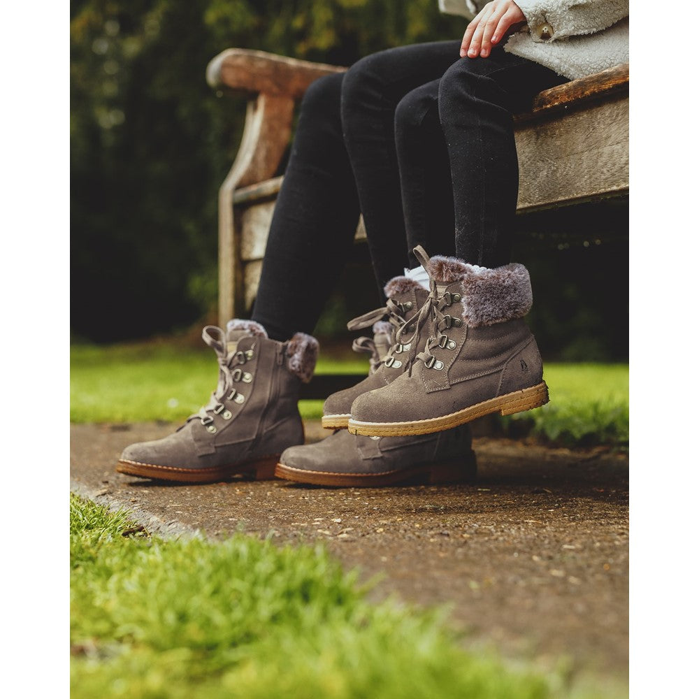 Hush Puppies Florence Wide Fit Boot Womens Ankle Boots Taupe