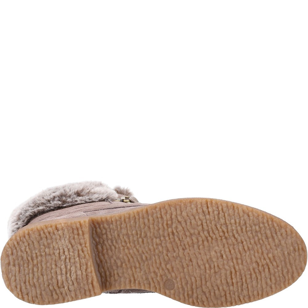 Hush Puppies Florence Wide Fit Boot Womens Ankle Boots Taupe