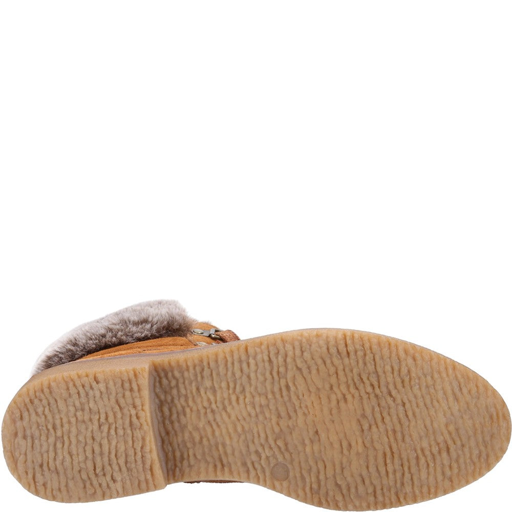 Hush Puppies Florence Wide Fit Boot Womens Ankle Boots Tan