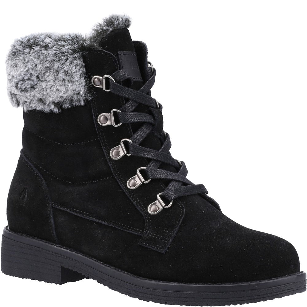 Hush Puppies Florence Wide Fit Boot Womens Ankle Boots Black