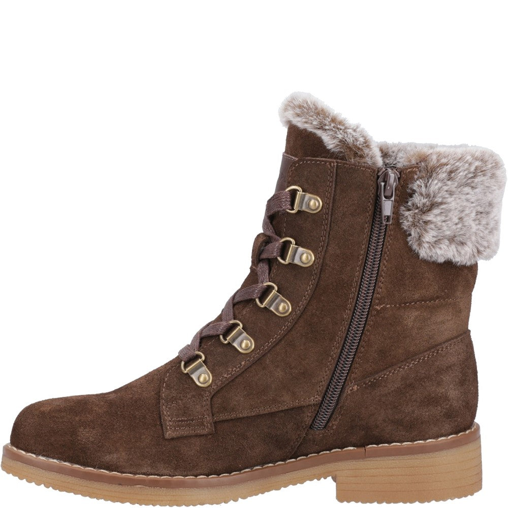 Hush Puppies Florence Wide Fit Boot Womens Ankle Boots Chocolate