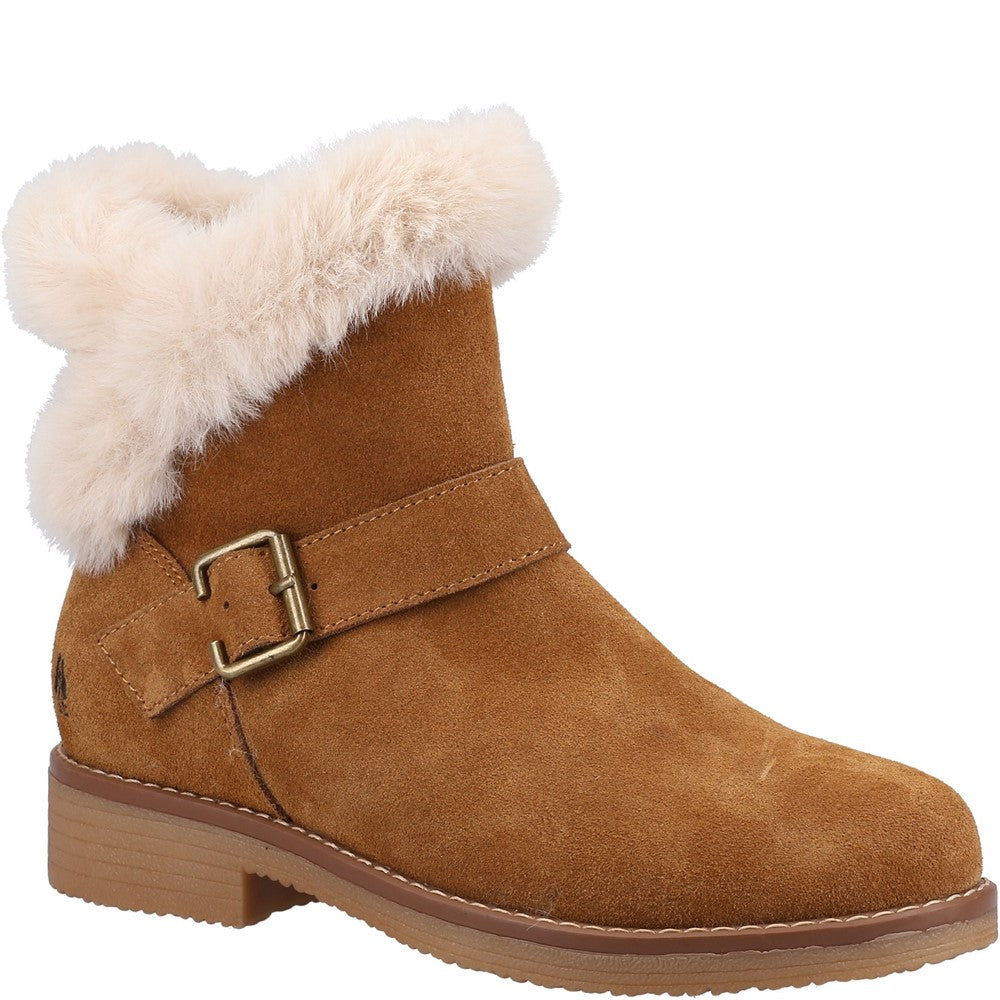 Hush Puppies Hannah Wide Fit Boot Womens Ankle Boots Tan