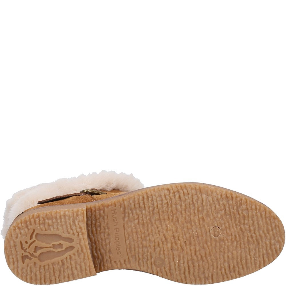Hush Puppies Hannah Wide Fit Boot Womens Ankle Boots Tan