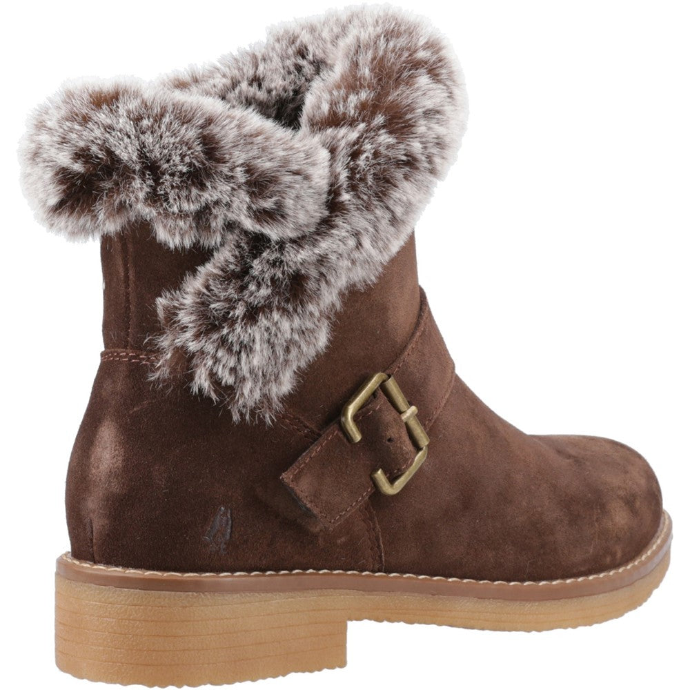 Hush Puppies Hannah Wide Fit Boot Womens Ankle Boots Chocolate