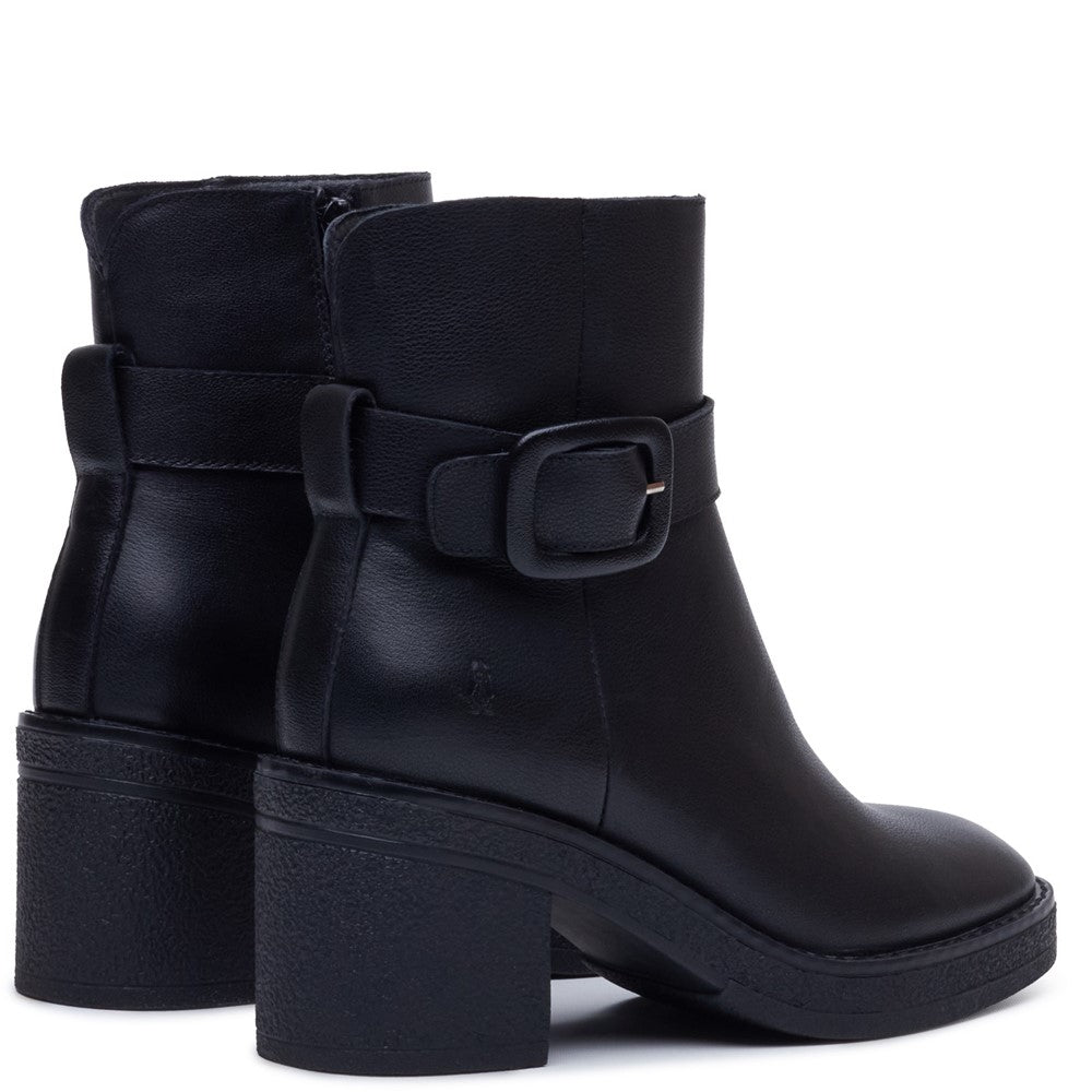 Hush Puppies Fearne Leather Boot Womens Ankle Boots Black