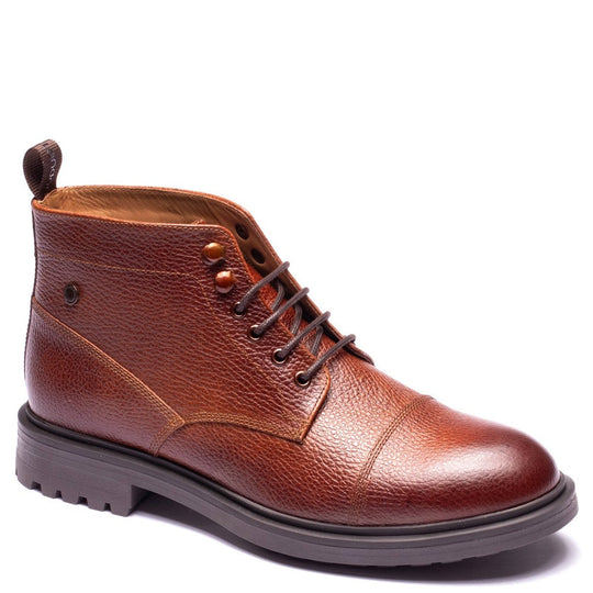 Base London MERCER TOE CAP BOOT Mens Ankle Boots Tan