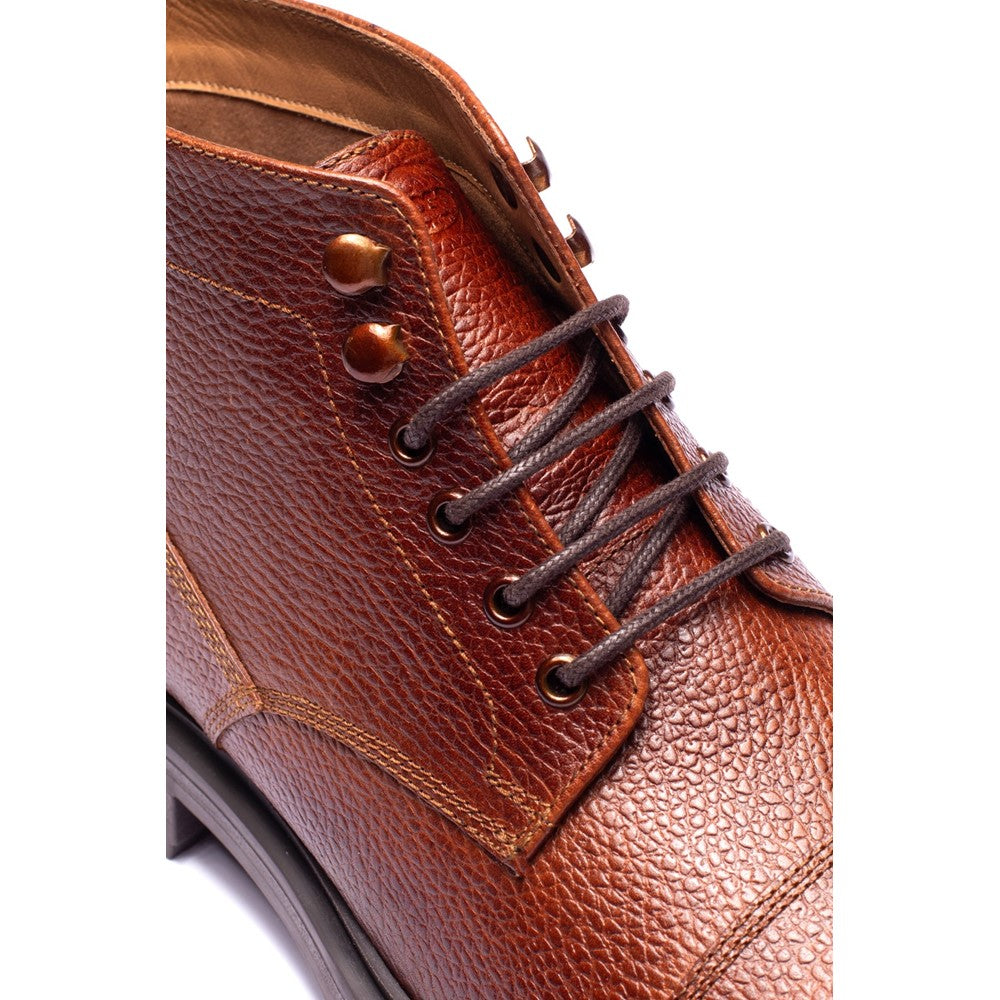 Base London MERCER TOE CAP BOOT Mens Ankle Boots Tan