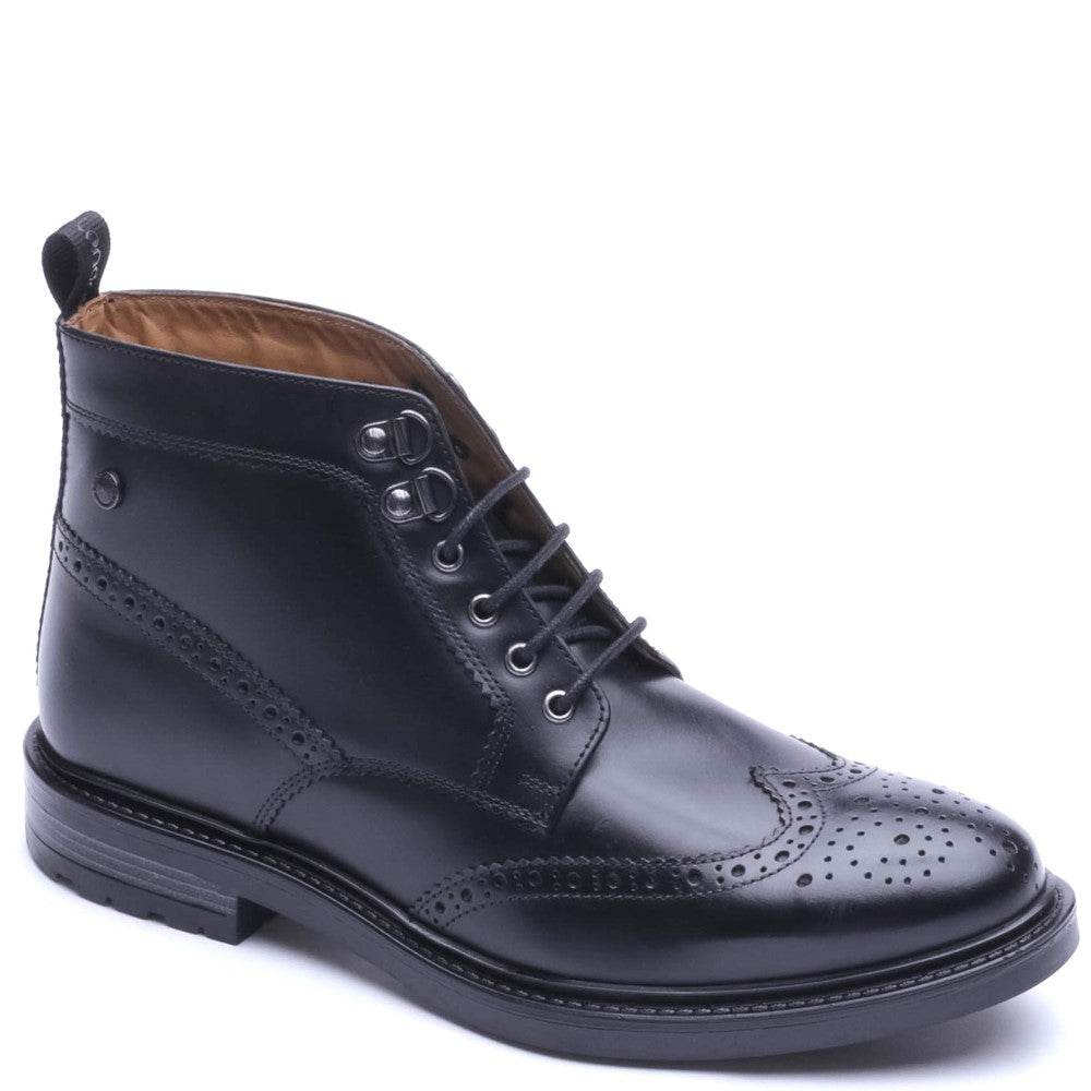 Base London FOSTER TOE CAP BOOT Mens Ankle Boots Black