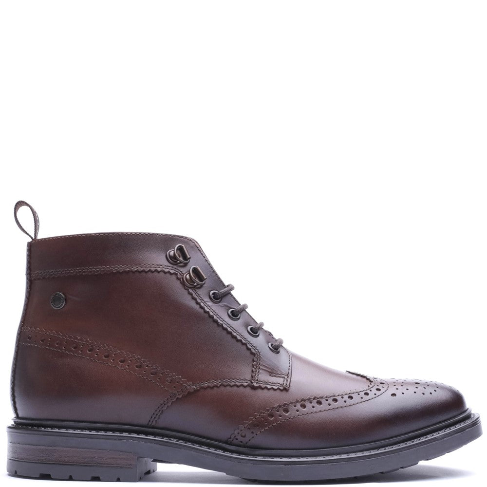 Base London FOSTER TOE CAP BOOT Mens Ankle Boots Brown
