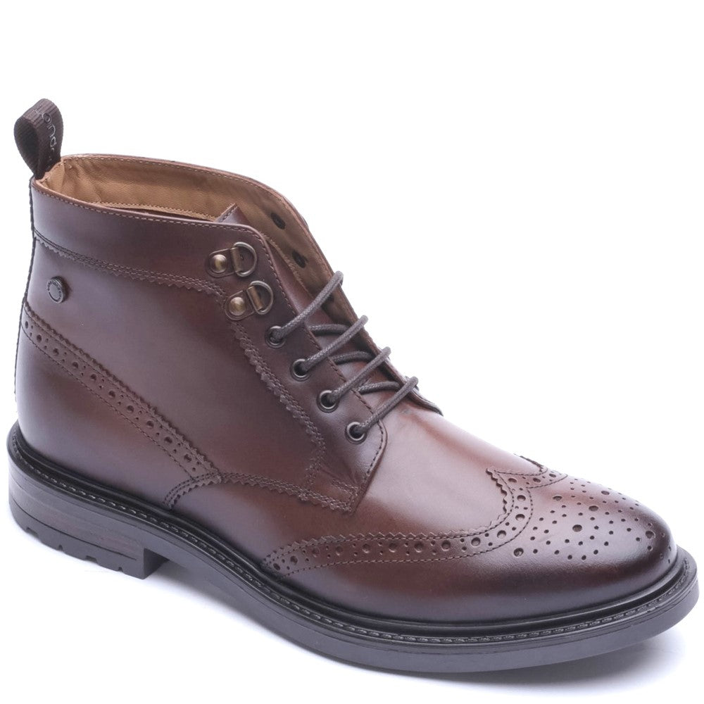 Base London FOSTER TOE CAP BOOT Mens Ankle Boots Brown