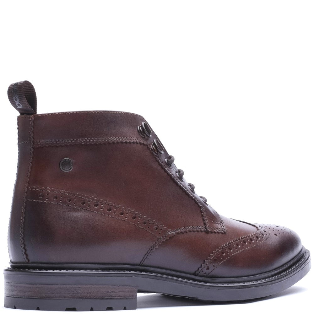 Base London FOSTER TOE CAP BOOT Mens Ankle Boots Brown