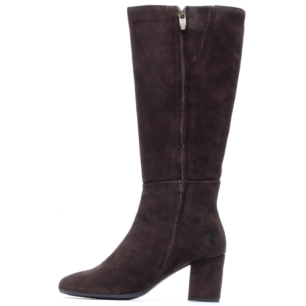 Hush Puppies Oprah Suede Long Boot Womens Tall Boots Chocolate