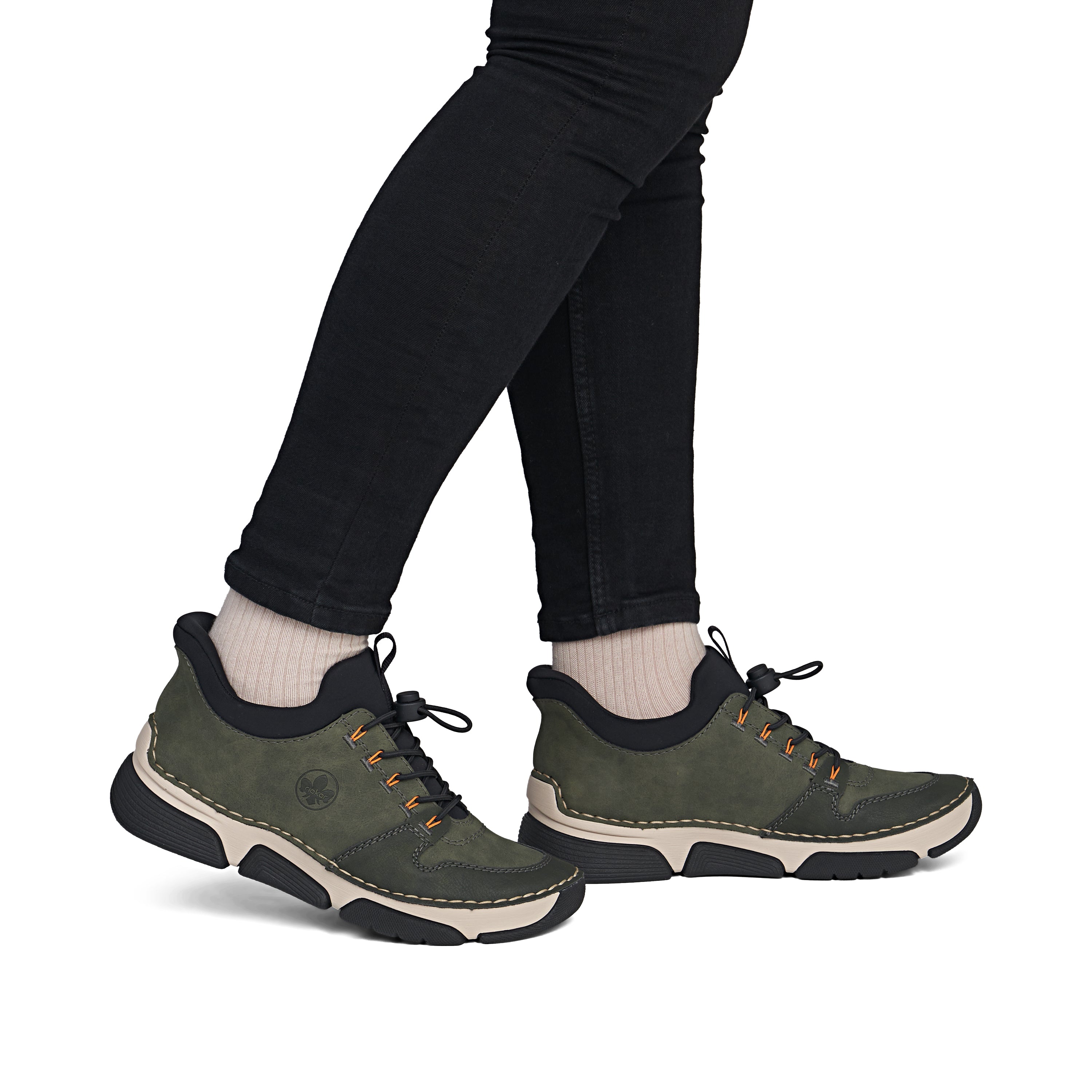 Rieker 45963 Womens Slip-On Trainers Forest/Moss/Black