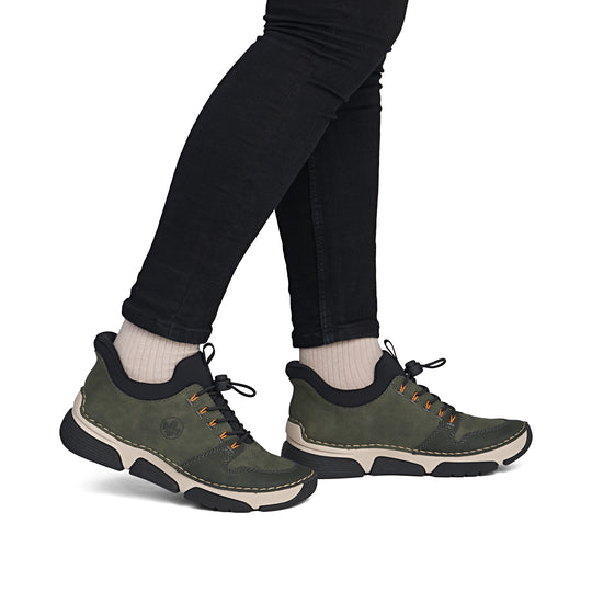 Rieker 45963 Womens Slip-On Trainers Forest/Moss/Black