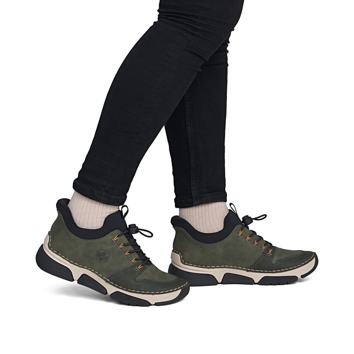 Rieker 45963 Womens Slip-On Trainers Forest/Moss/Black