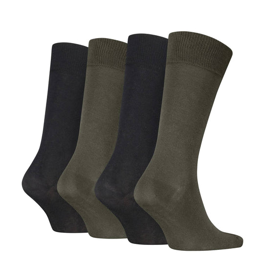 Calvin Klein 4 Pack Giftbox Classic Mens Crew Socks Olive Green