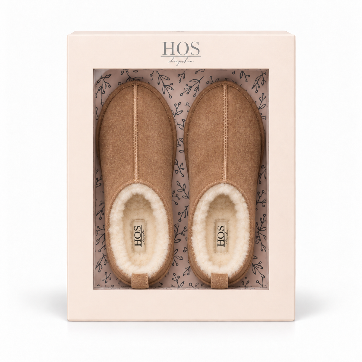 HOS Sheepskin PIXIE Womens Full Slippers Chestnut