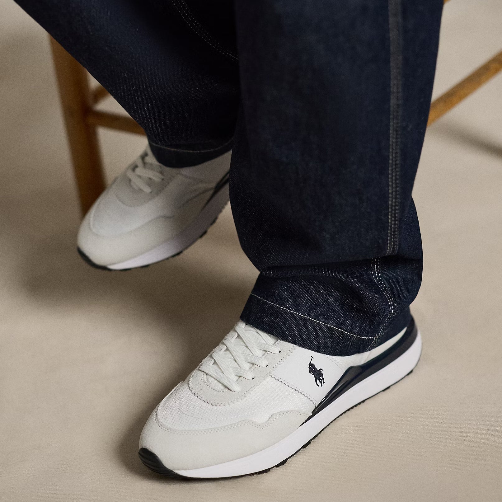 Polo Ralph Lauren TRAIN 89 RIB Mens Casual Trainers White/Navy/Red