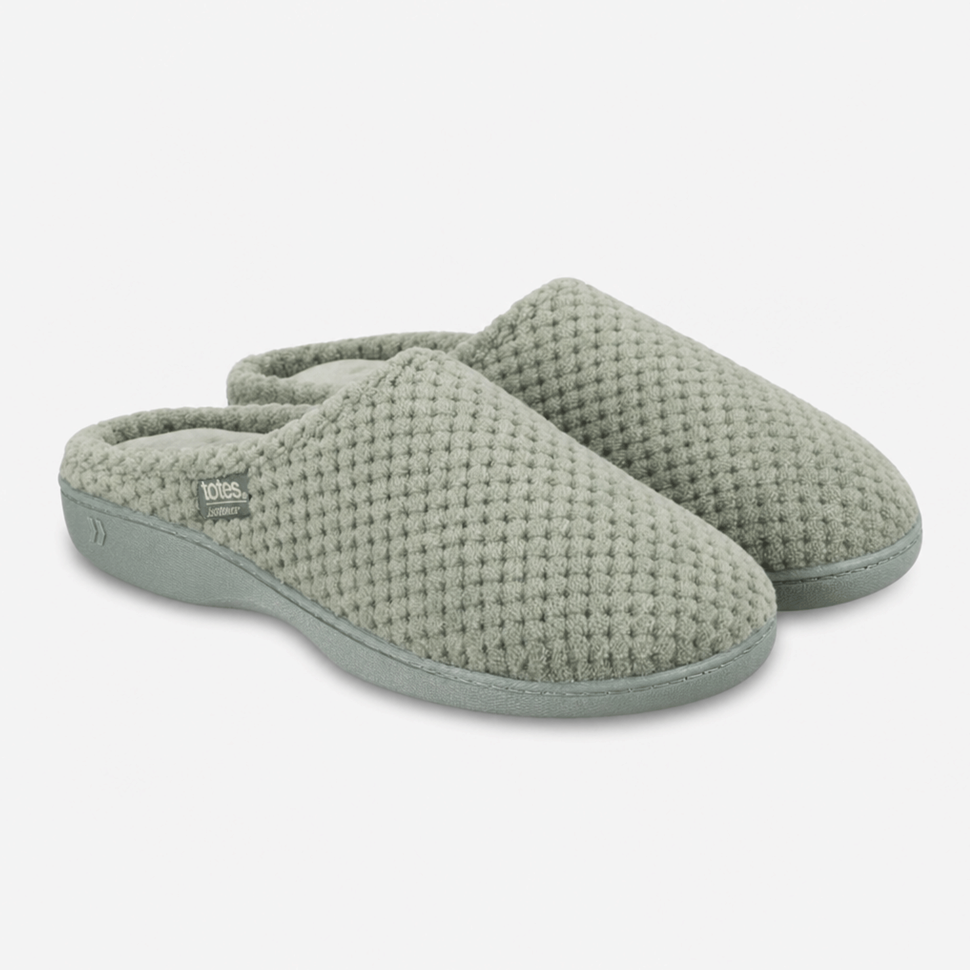 Totes Isotoner POPCORN TERRY MULE SLIPPER Womens Mules Sage