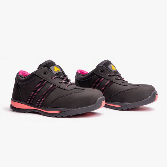 Amblers Safety FS47 Ladies Steel Toe Safety Trainers Black/Pink