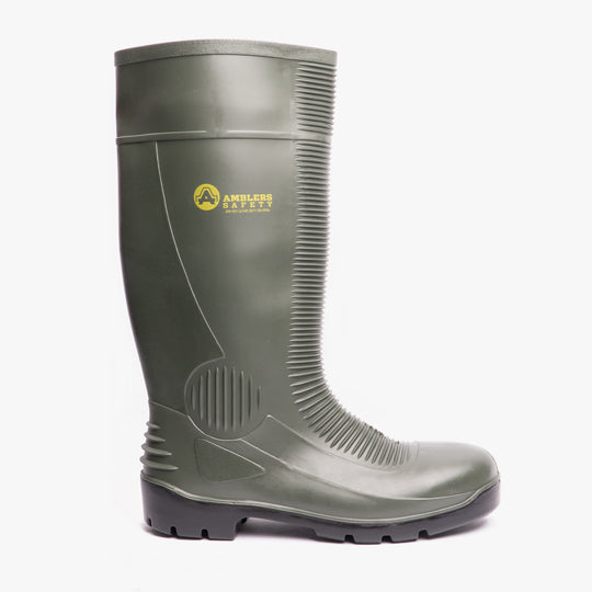 Amblers Safety FS99 Unisex Steel Toe Safety Wellington Boots Green