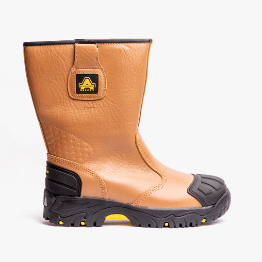 Amblers Safety FS143 Mens Waterproof Steel Toe Safety Rigger Boots Tan