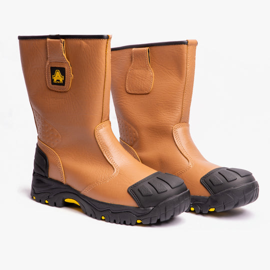 Amblers Safety FS143 Mens Waterproof Steel Toe Safety Rigger Boots Tan