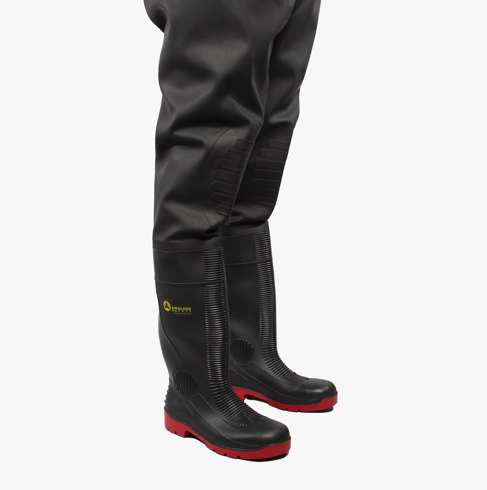 Amblers Safety DANUBE Unisex Safety Waders Black/Red