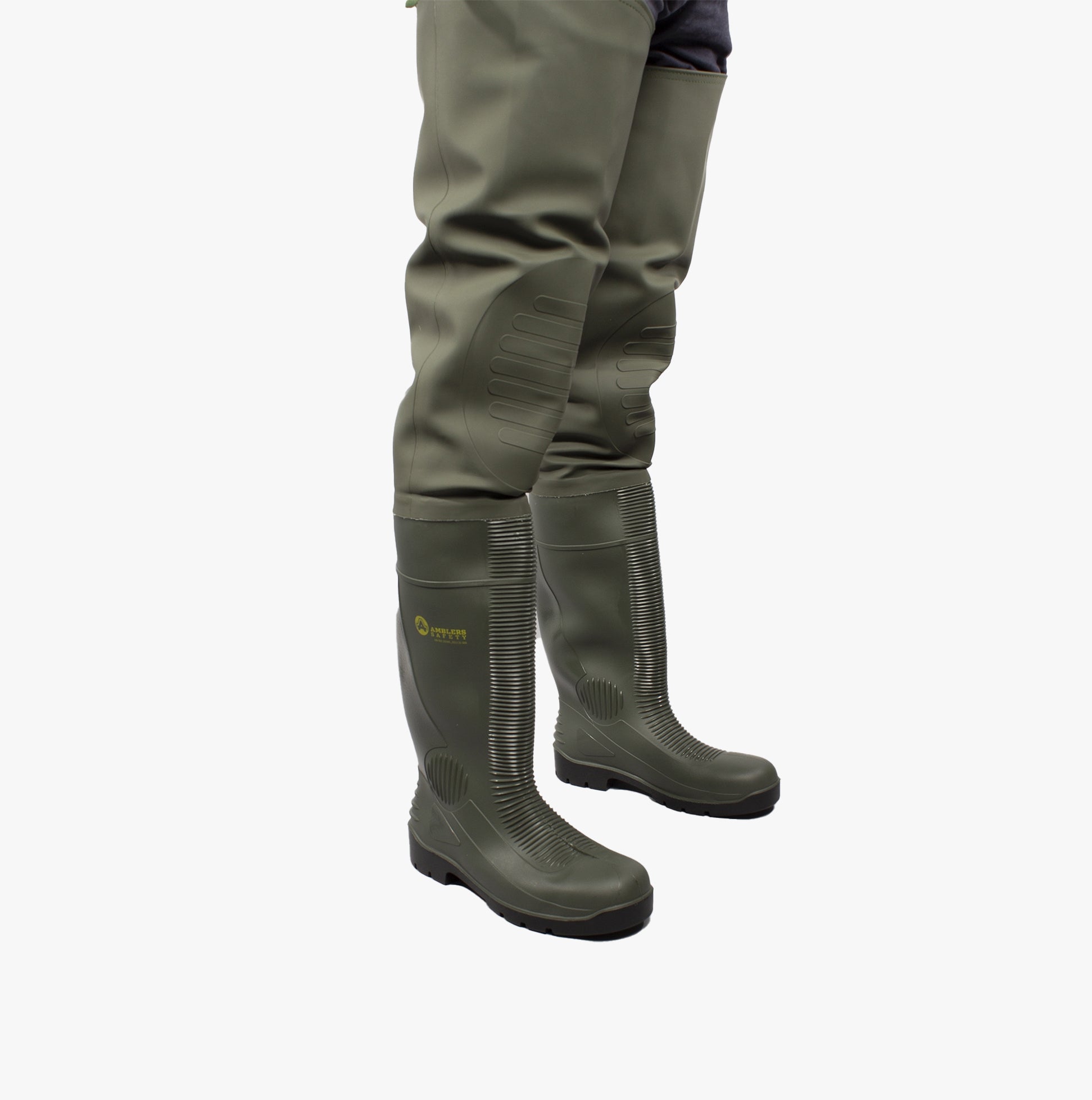 Amblers Safety FORTH Unisex Safety Thigh Waders Green