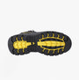 Amblers Safety MARY Womens Safety Boots Black bottom view showing rubber and EVA sole with yellow detailing.