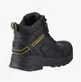 Amblers Safety MARY Womens Safety Boots Black side view with rubber sole and lace-up design for comfort.