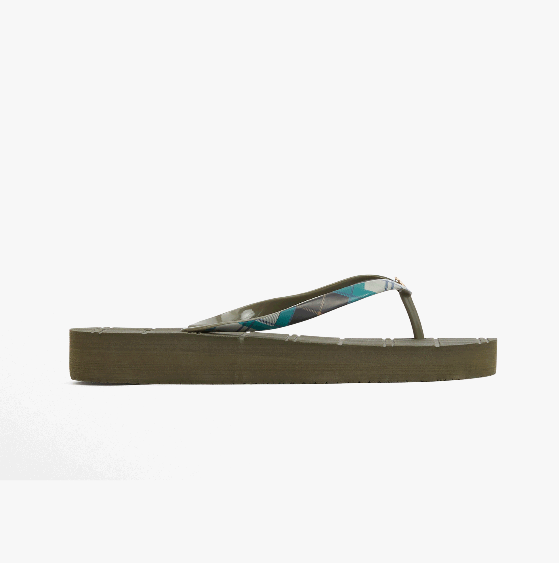 Barbour TILDA POST Womens Toe-Post Sandals Olive/Ancient Tartan