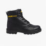 Apache AP300 Unisex Boots Black side view, featuring round toe shape, lace-up closure, and rubber sole.