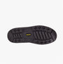 Bottom view of Apache AP300 Unisex Boots Black showing rubber sole with traction pattern.