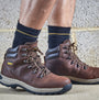 Apache AP315CM Mens Boots Brown side view showcasing lace-up design and rubber sole for comfort.