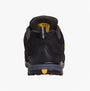 Apache AP318SM Mens Trainers Black back view with grey and yellow accents on a comfortable safety trainer.