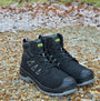 Apache ARMSTRONG Unisex Boots Black side view featuring lace-up closure, rubber sole, and ankle height design.