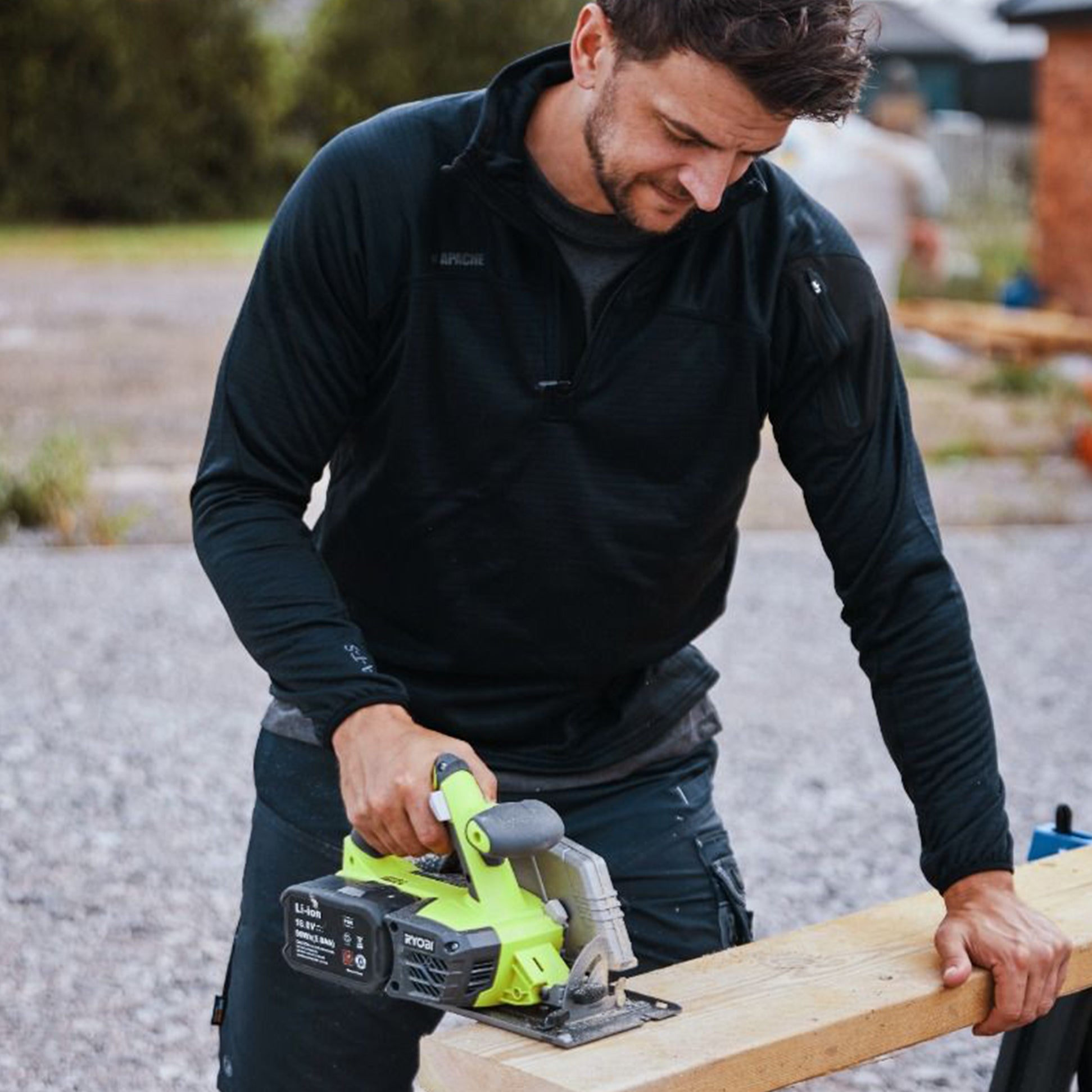 Apache ATS TECH Mens Quarter-Zip Fleece Black