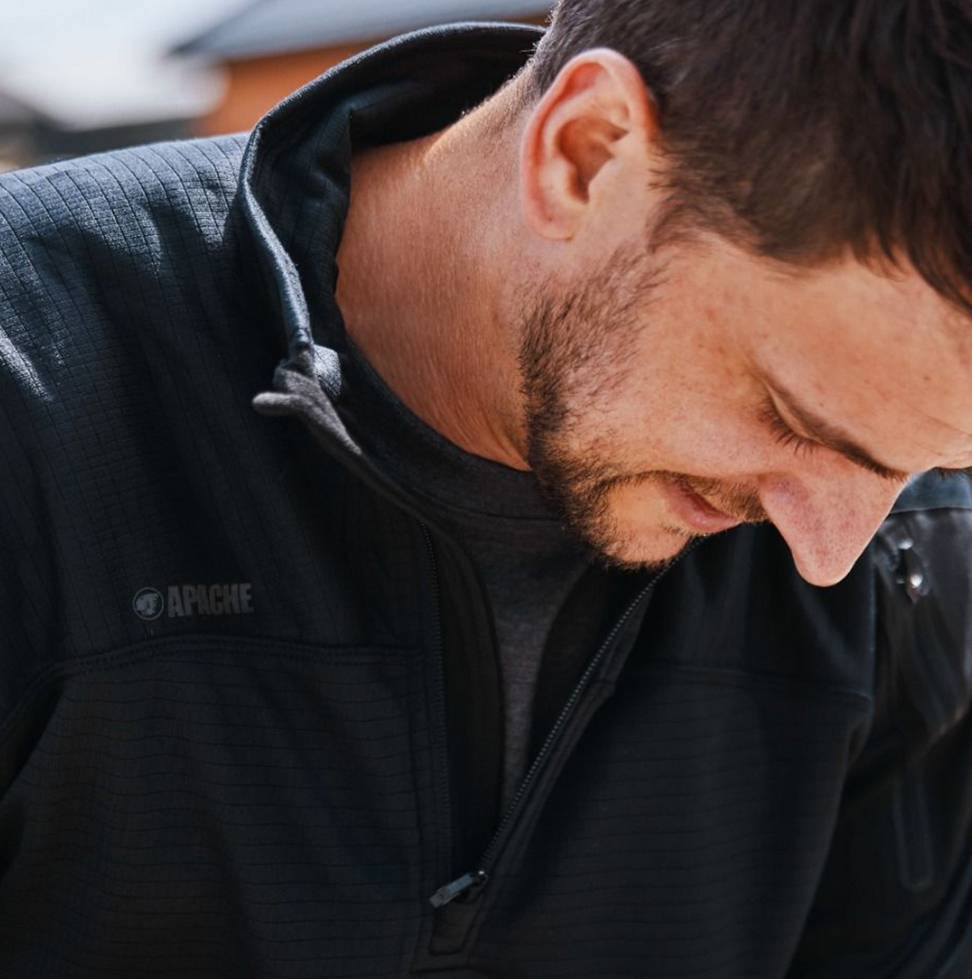 Apache ATS TECH Mens Quarter-Zip Fleece Black