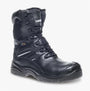 Apache COMBAT Unisex Boots Black side view showing lace-up closure and safety features.